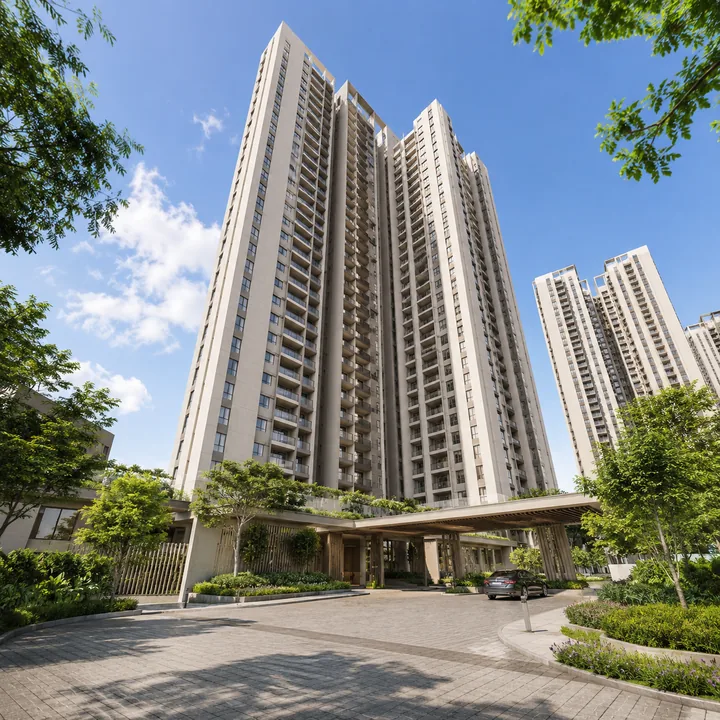 Prestige Kodagurki high-rise residential tower facade Prestige Kodagurki high-rise residential tower facade